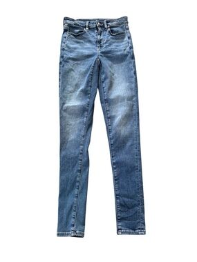 American Eagle Super High Rise Jegging Jeans Womens Size 4 Long Blue Stretch EUC